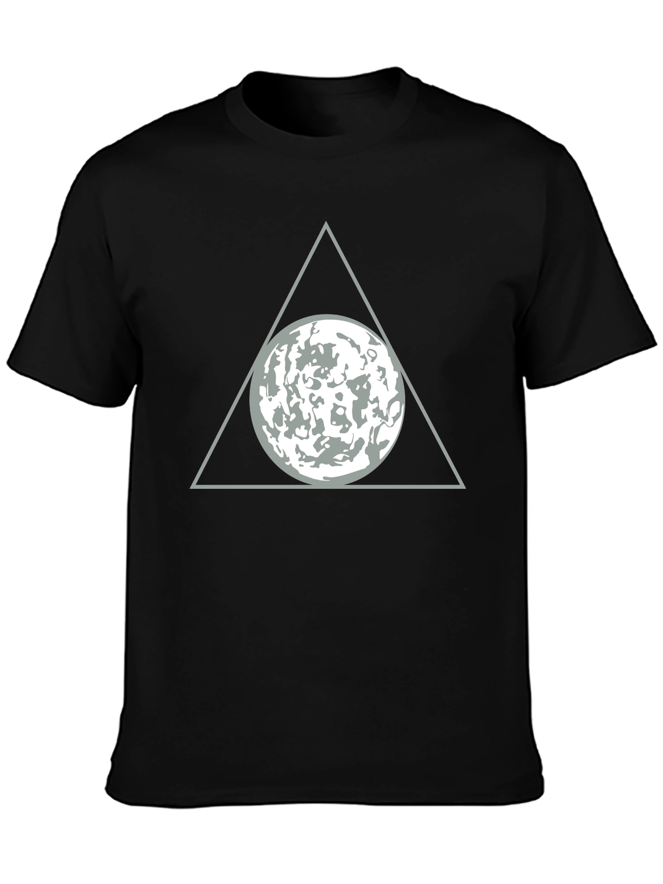 Triangle Moon Graphic T-Shirt - Modern Design