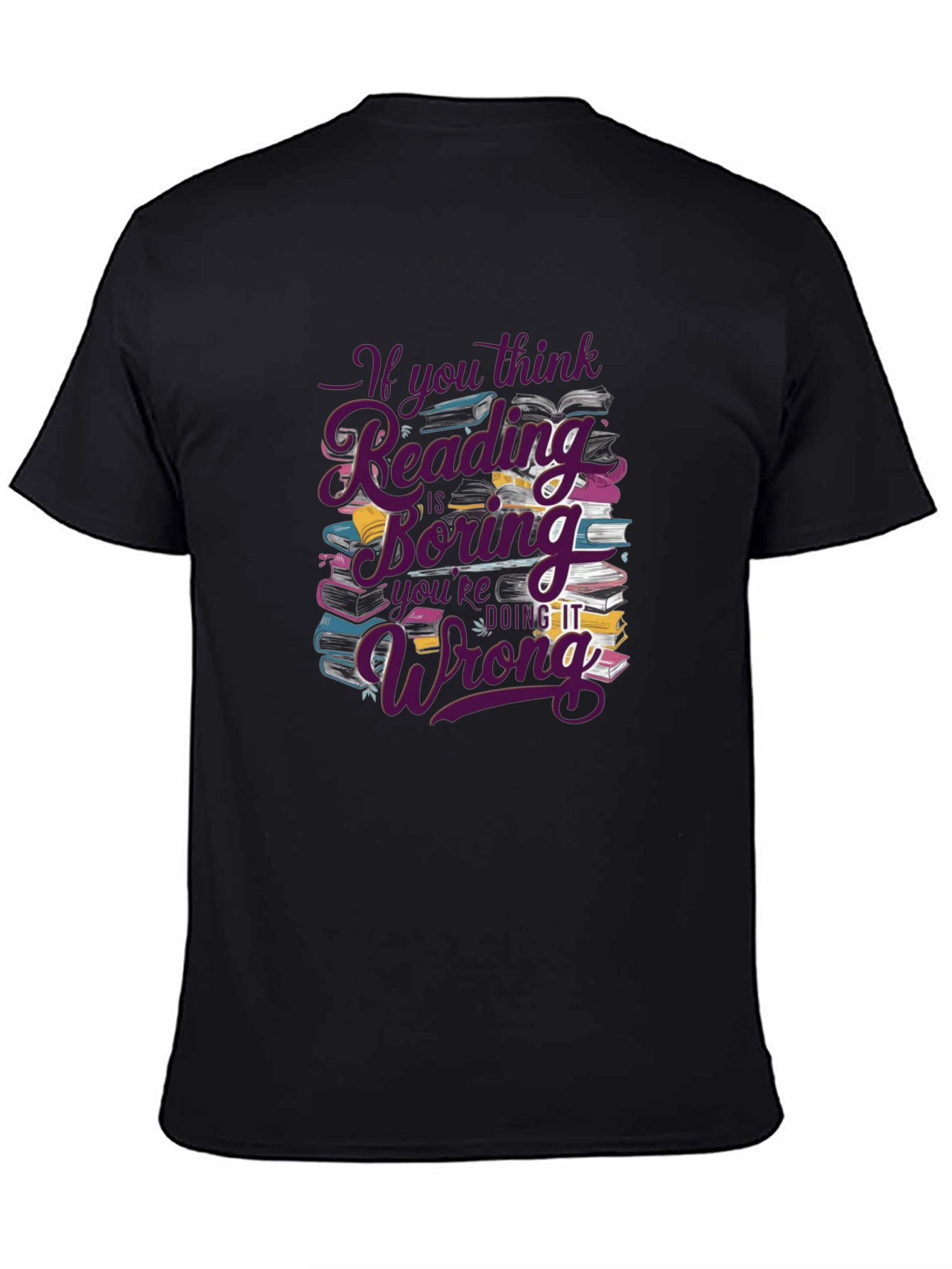 Reading is Not Boring Black T-Shirt