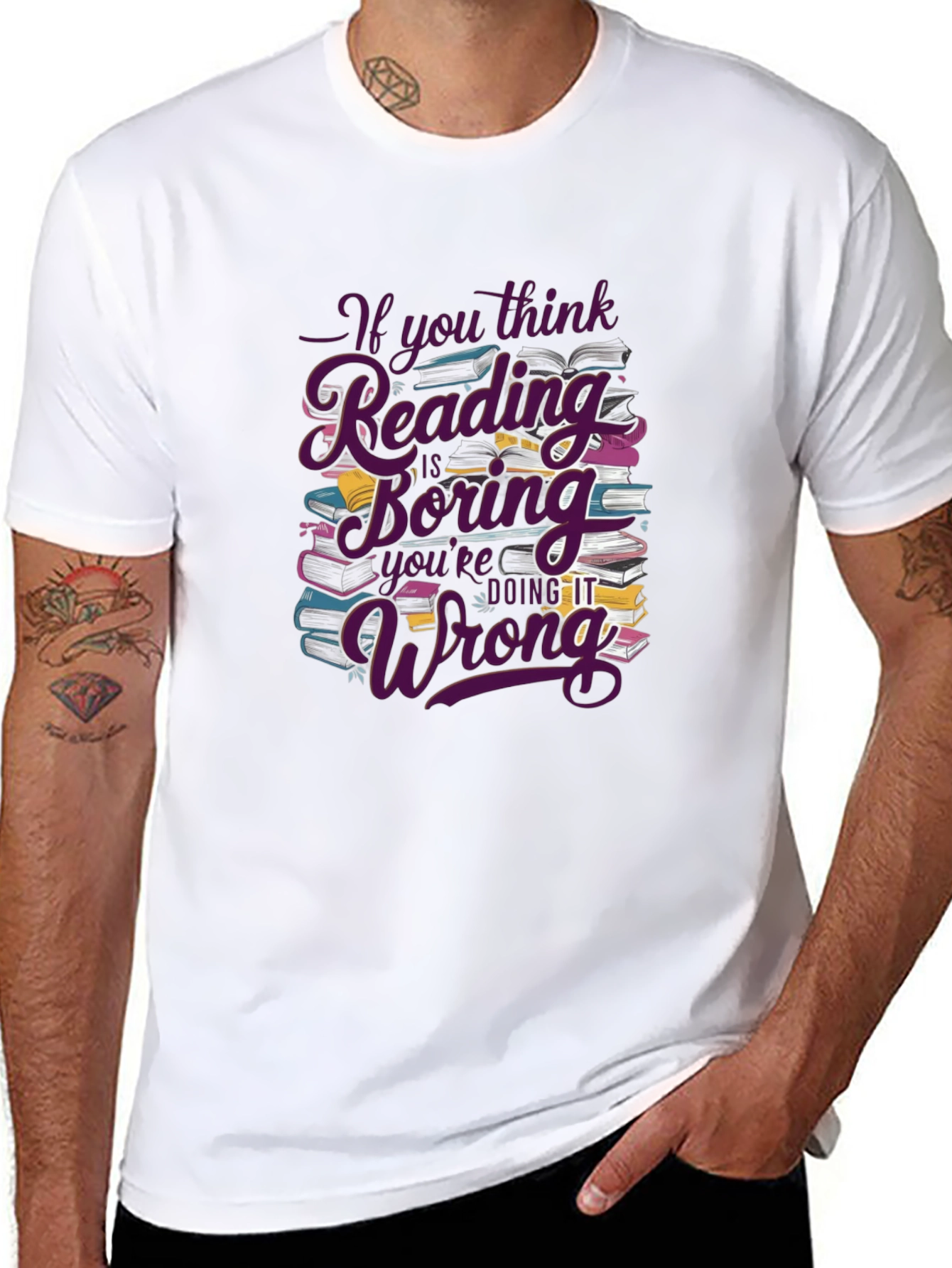 Reading is Not Boring Black T-Shirt
