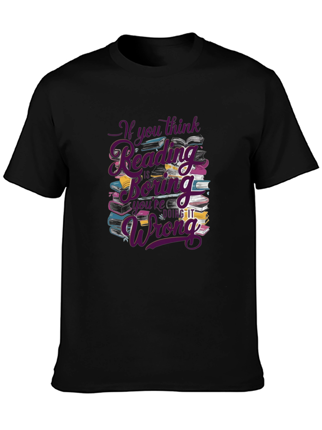 Reading is Not Boring Black T-Shirt