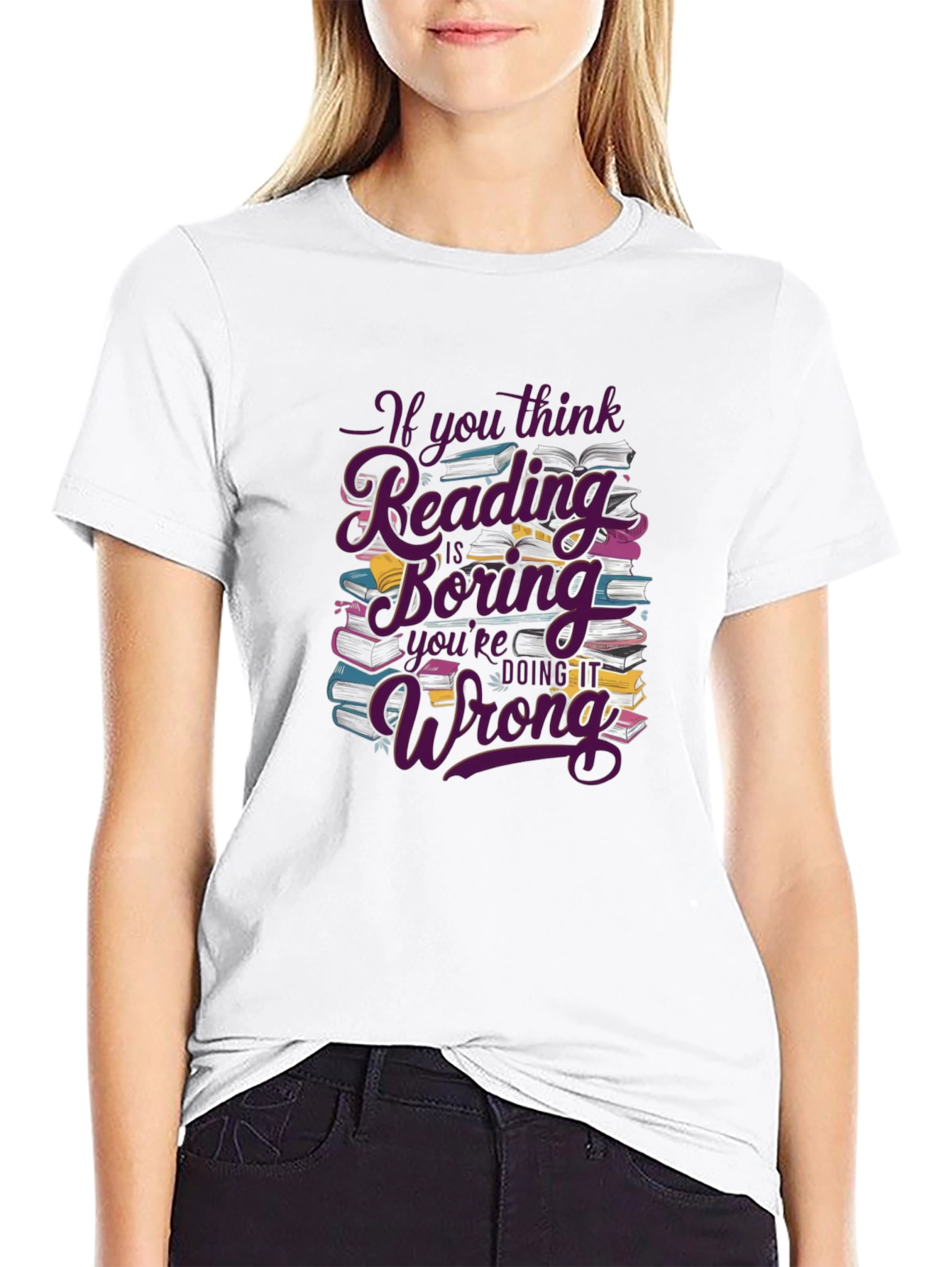 Reading is Not Boring Black T-Shirt