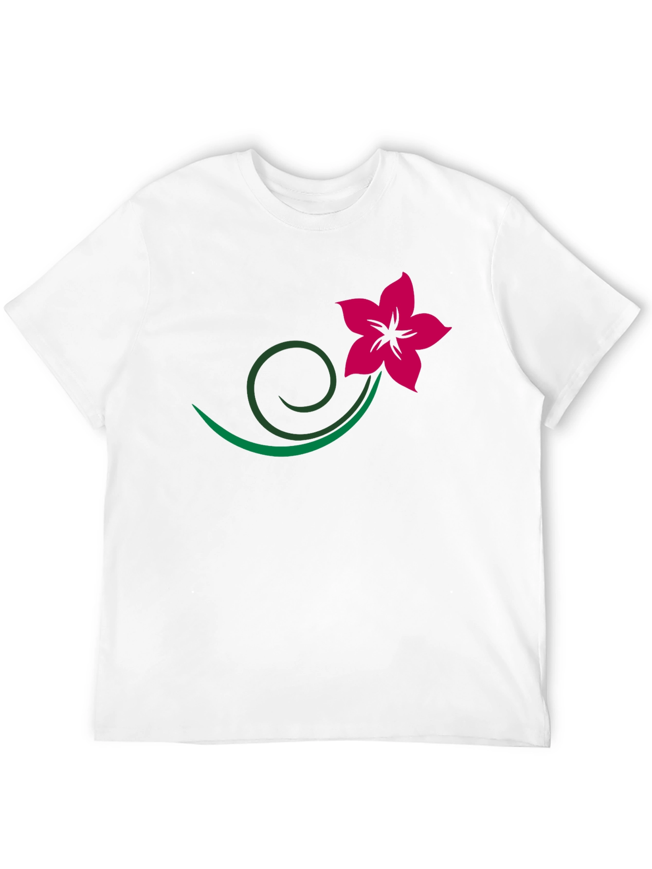 Black Tee with Floral Vine Design