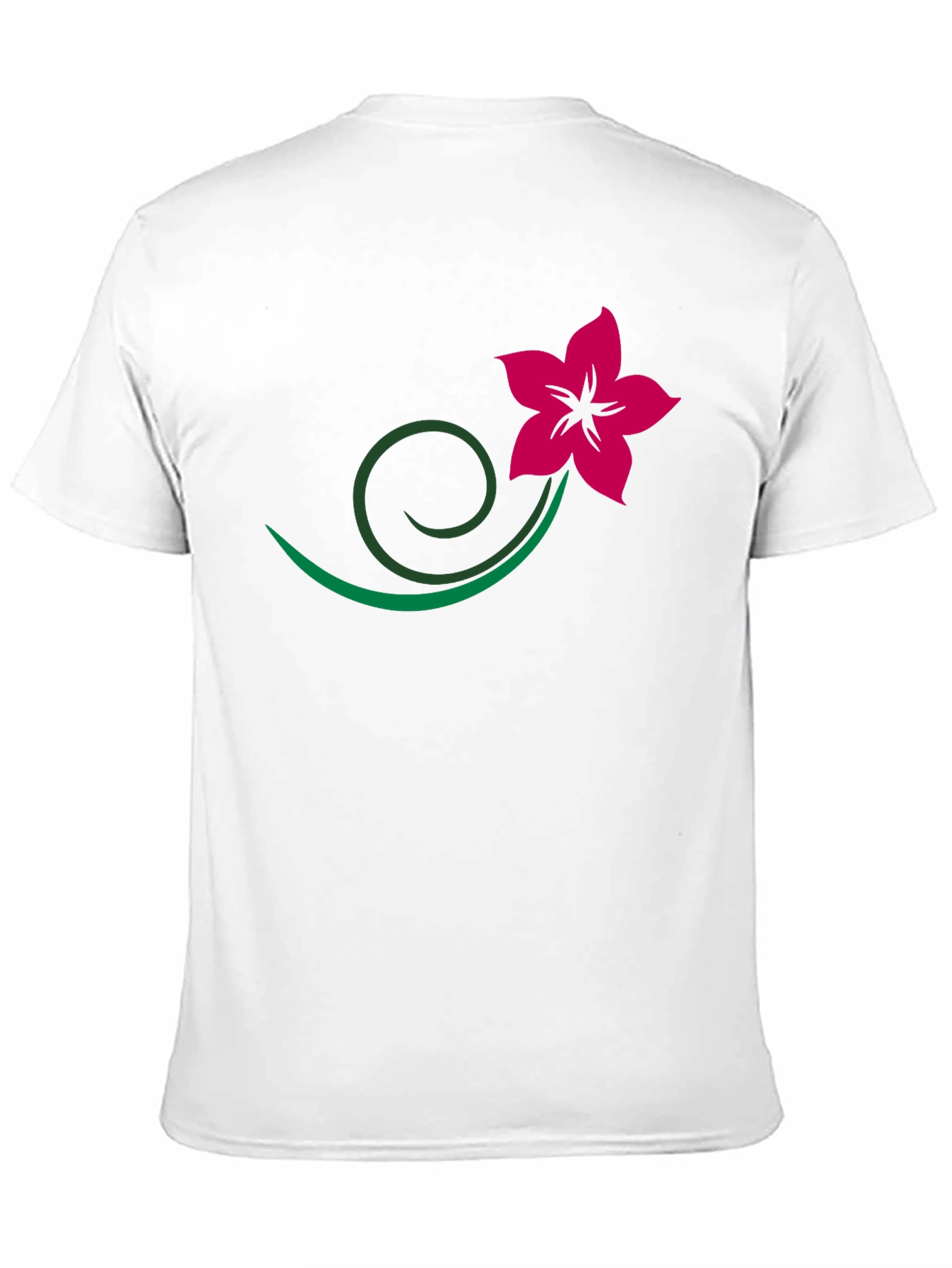 Black Tee with Floral Vine Design