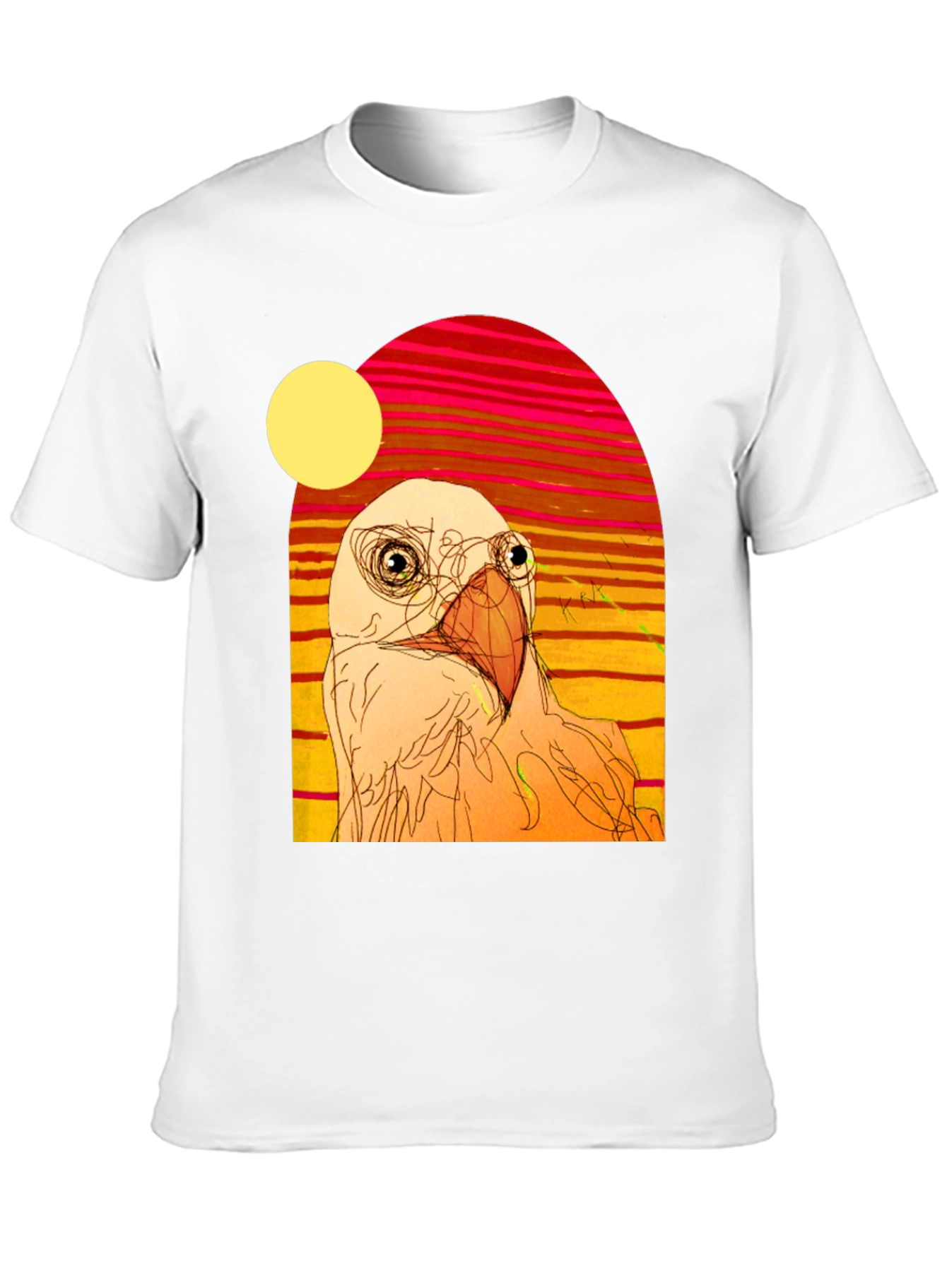 Abstract Bird Graphic T-Shirt