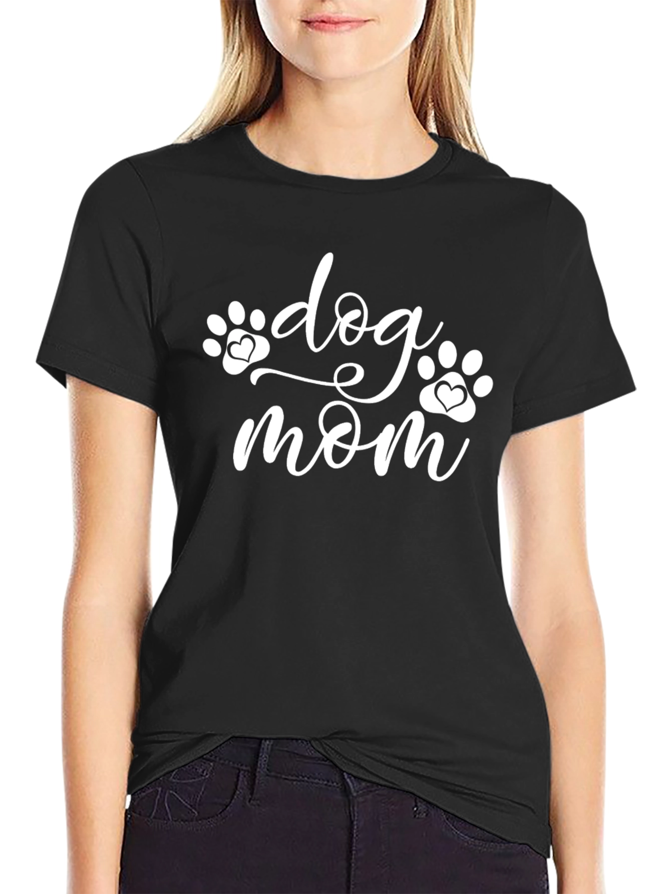 Dog Mom T-Shirt - Cute Paw Print Design