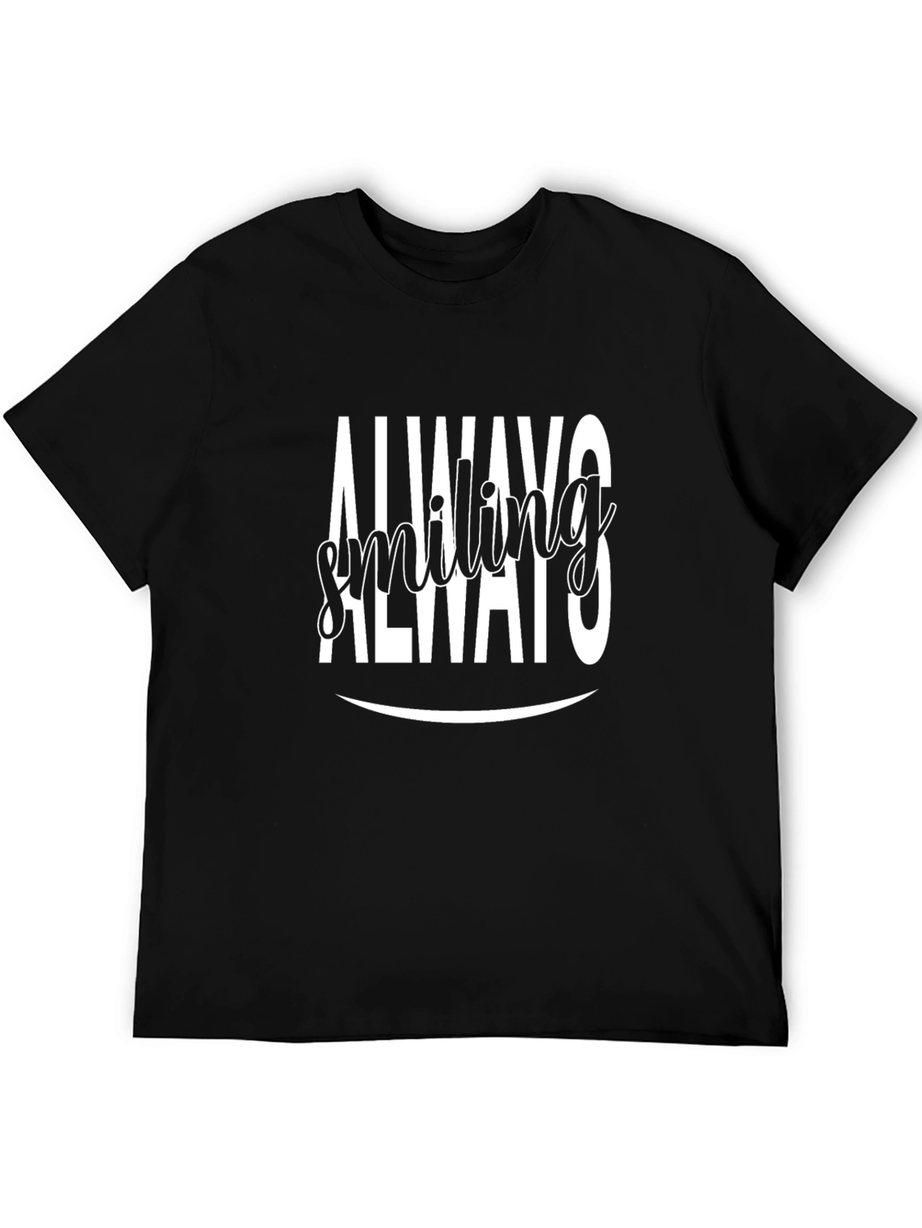 Always Smiling Graphic Black T-Shirt