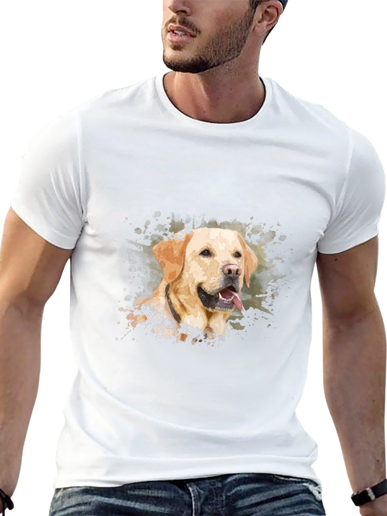 Labrador Dog Art Black T-Shirt