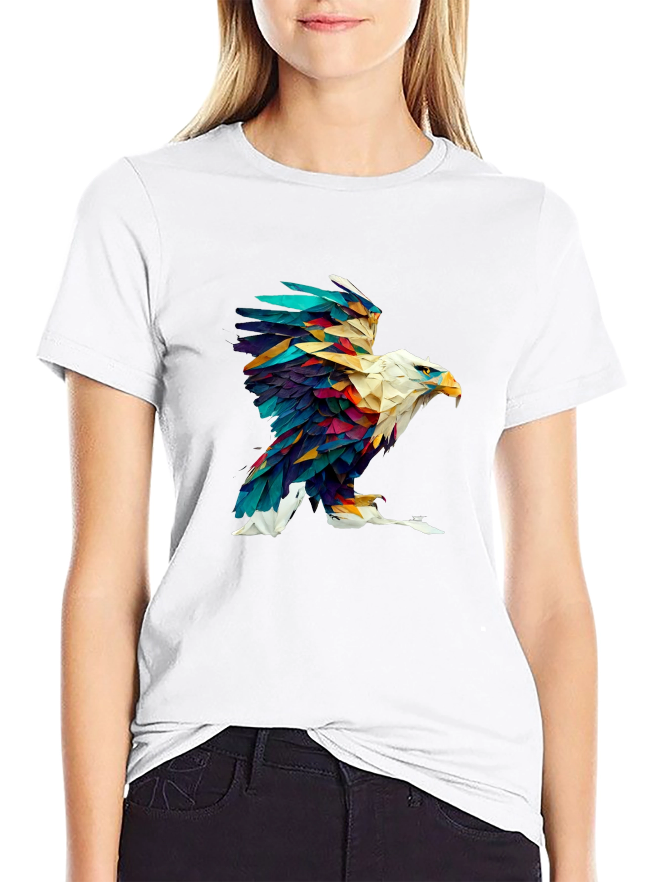 Abstract Eagle Graphic Black Tee