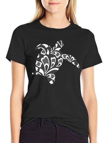 Sea Turtle Lace Print T-Shirt