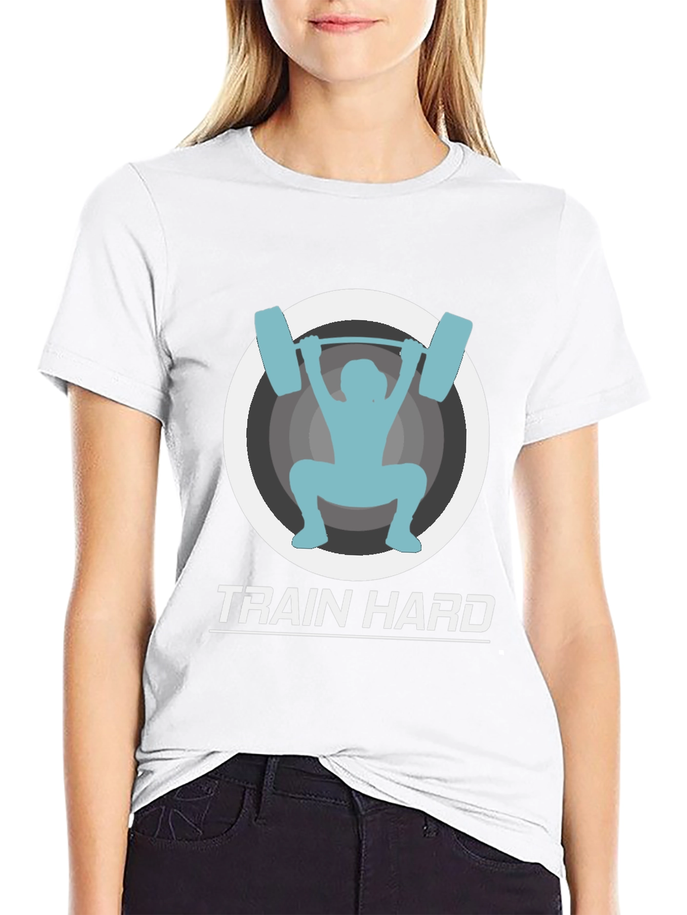 Train Hard Black Graphic Tee - Fitness Apparel