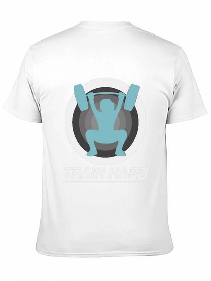 Train Hard Black Graphic Tee - Fitness Apparel