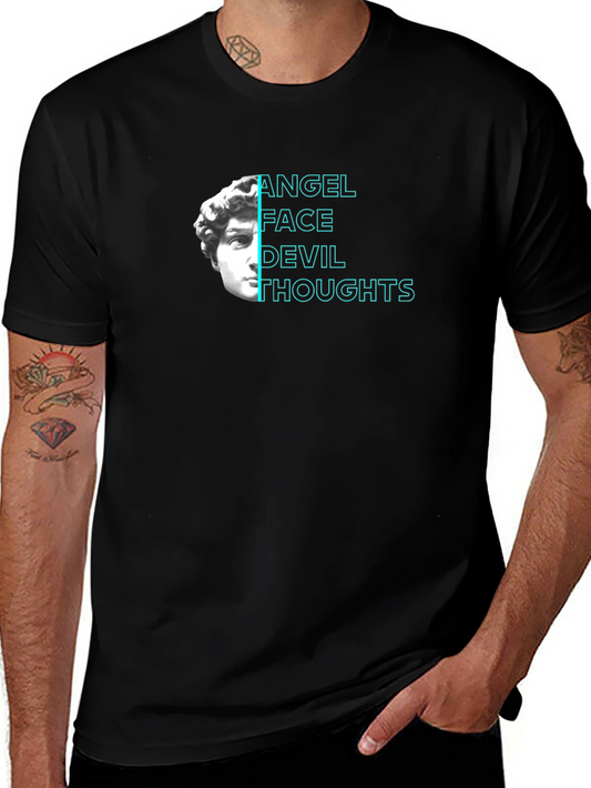 Angel Face Devil Thoughts Graphic Tee