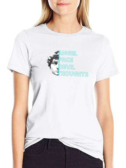 Angel Face Devil Thoughts Graphic Tee
