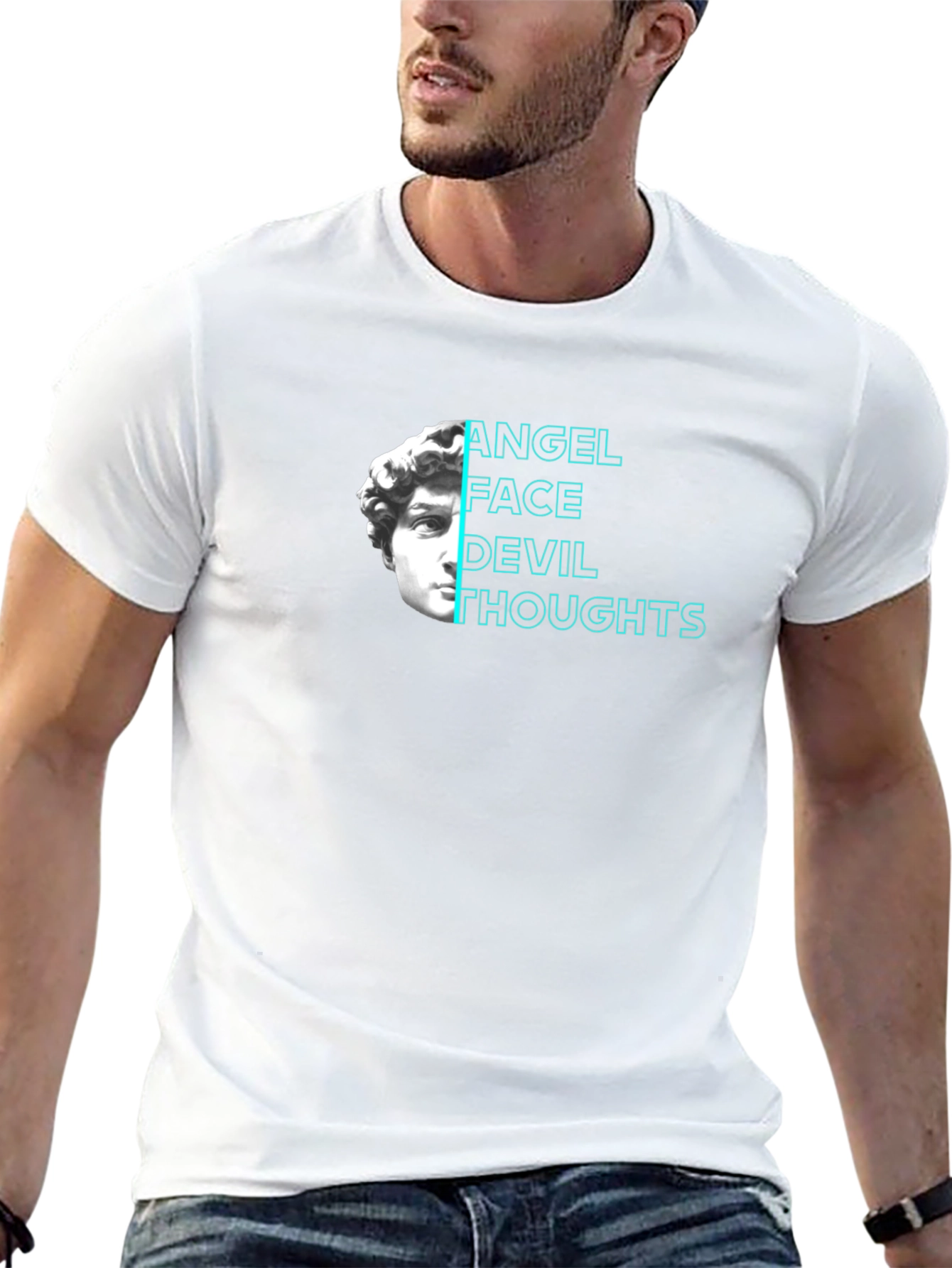 Angel Face Devil Thoughts Graphic Tee