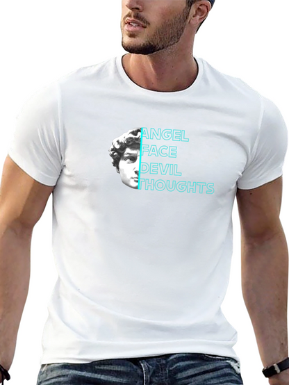 Angel Face Devil Thoughts Graphic Tee