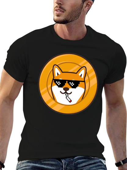 Doge Coin Pixel Art Black T-Shirt