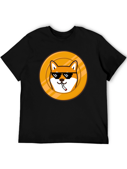 Doge Coin Pixel Art Black T-Shirt