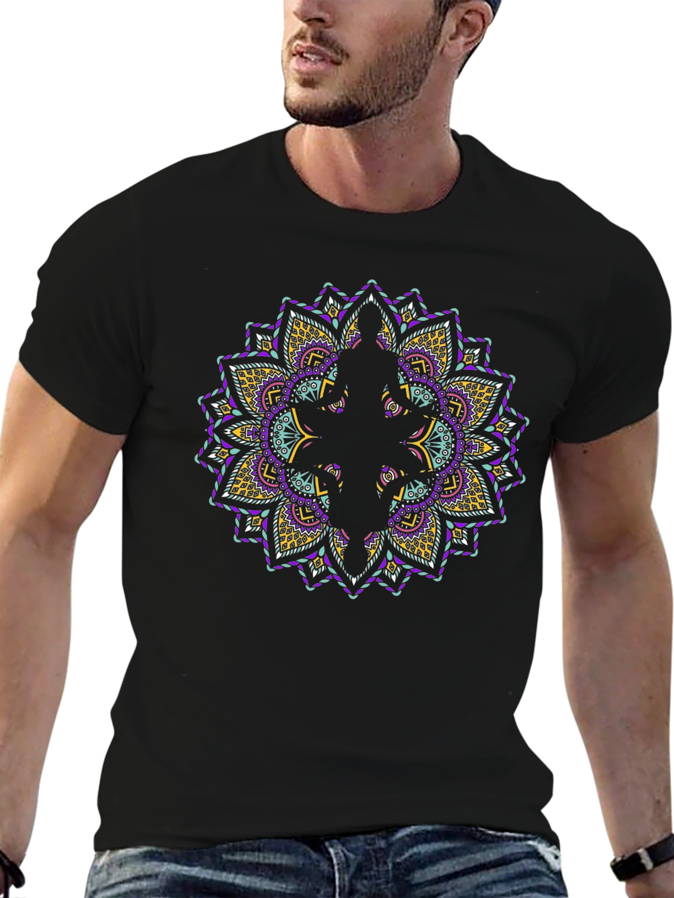 Mandala Graphic Print T-Shirt - Casual Tee