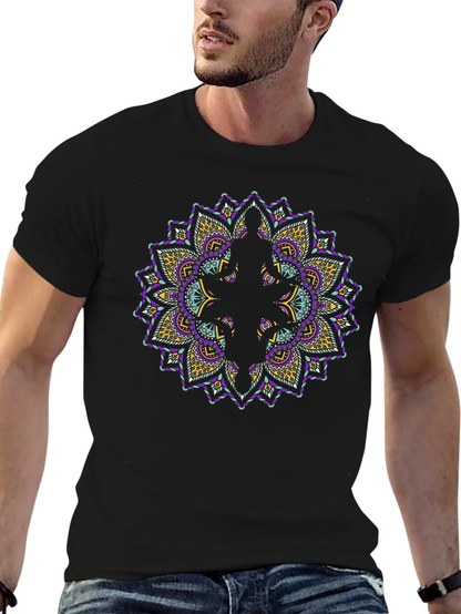 Mandala Graphic Print T-Shirt - Casual Tee