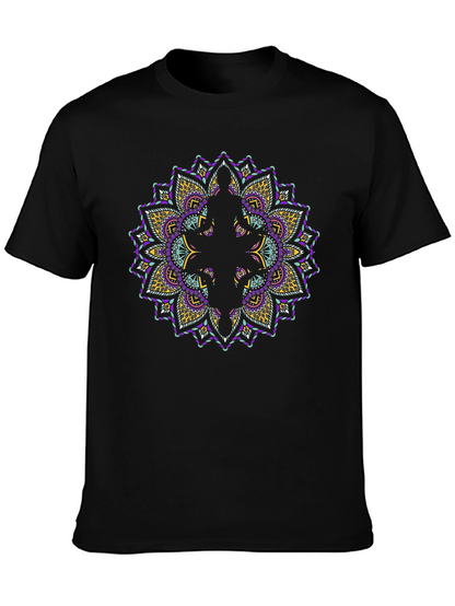 Mandala Graphic Print T-Shirt - Casual Tee
