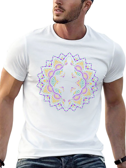 Mandala Graphic Print T-Shirt - Casual Tee