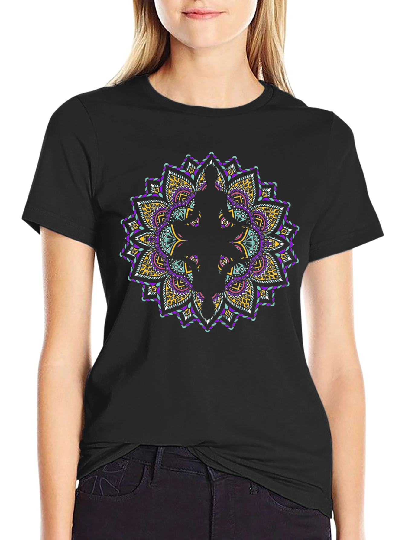 Mandala Graphic Print T-Shirt - Casual Tee