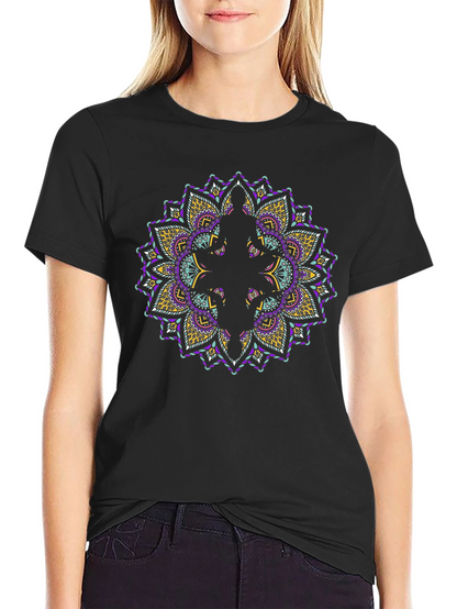 Mandala Graphic Print T-Shirt - Casual Tee