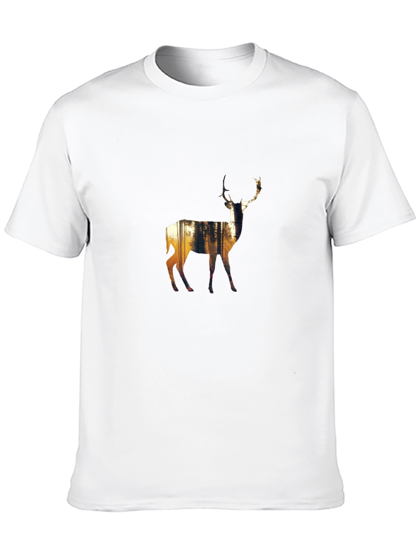 Nature Deer Graphic Black T-Shirt