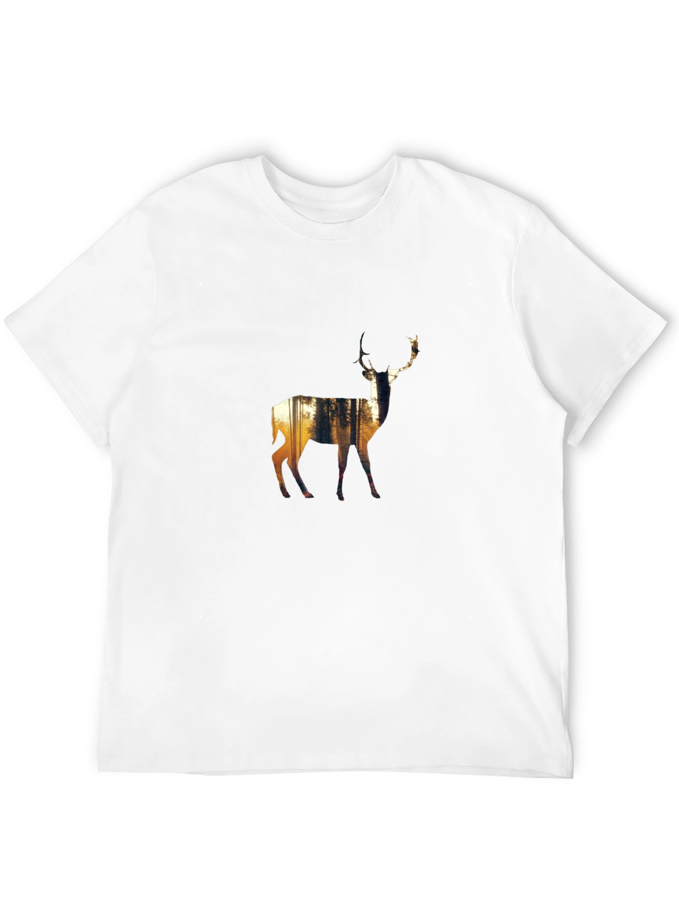 Nature Deer Graphic Black T-Shirt