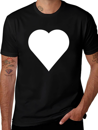 Heart Graphic T-Shirt - Black Casual Tee