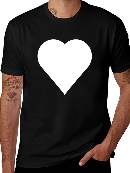 Heart Graphic T-Shirt - Black Casual Tee
