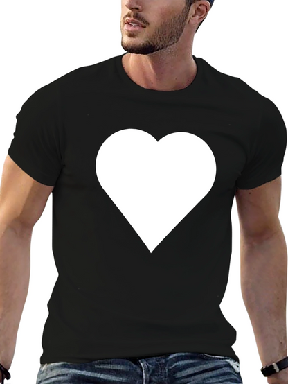 Heart Graphic T-Shirt - Black Casual Tee