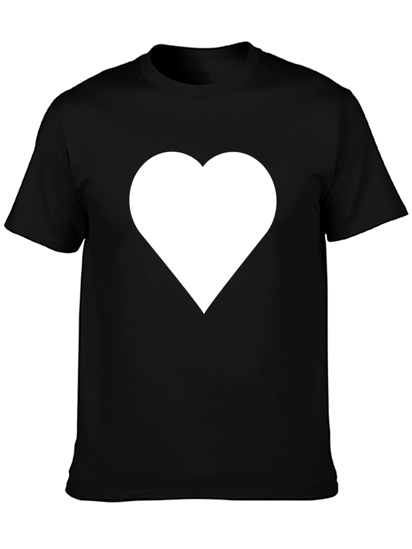 Heart Graphic T-Shirt - Black Casual Tee