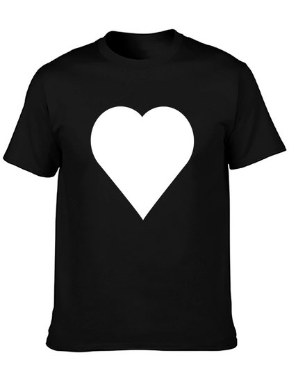 Heart Graphic T-Shirt - Black Casual Tee