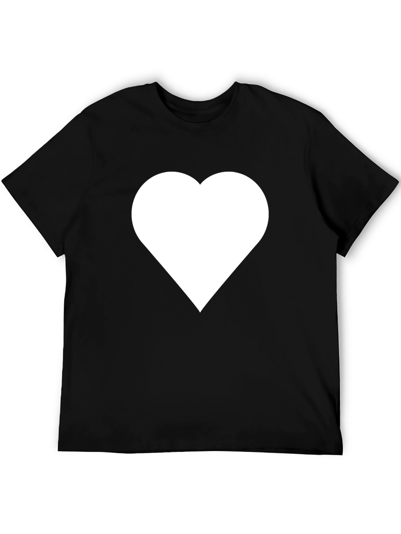 Heart Graphic T-Shirt - Black Casual Tee
