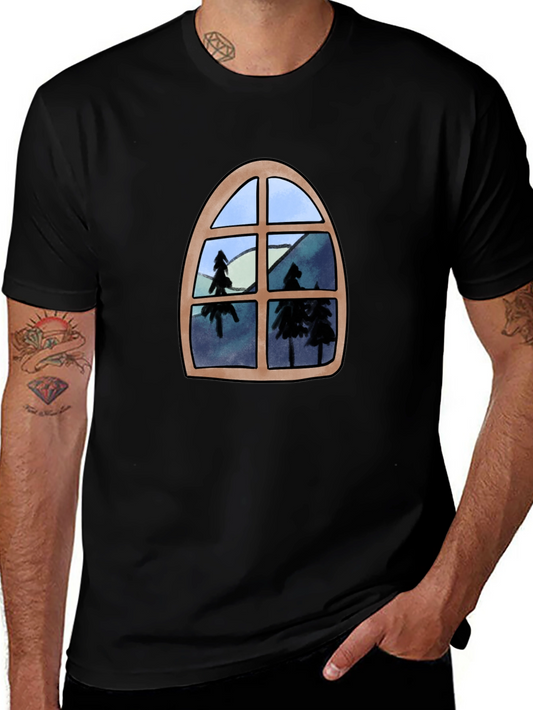 Window View Graphic Tee - Nature Lovers Black T-Shirt