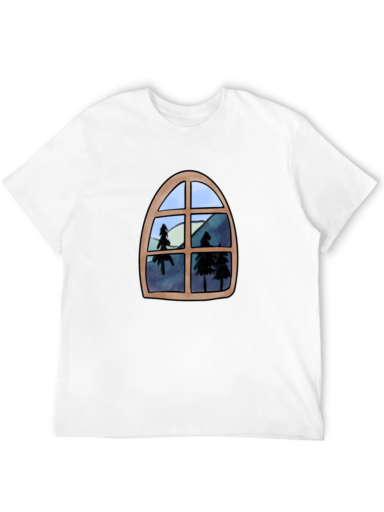 Window View Graphic Tee - Nature Lovers Black T-Shirt
