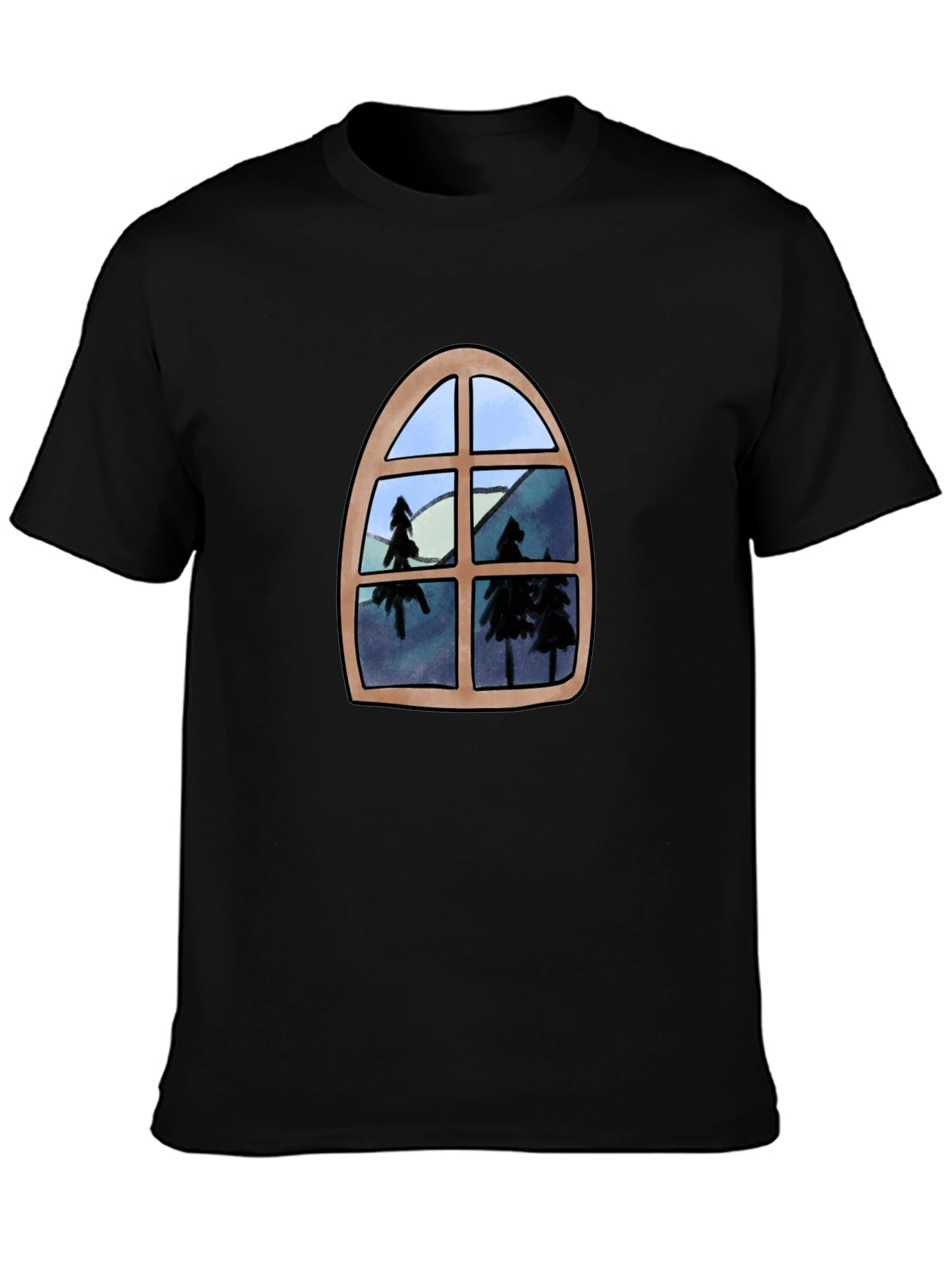 Window View Graphic Tee - Nature Lovers Black T-Shirt