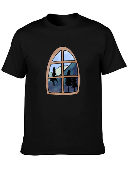 Window View Graphic Tee - Nature Lovers Black T-Shirt