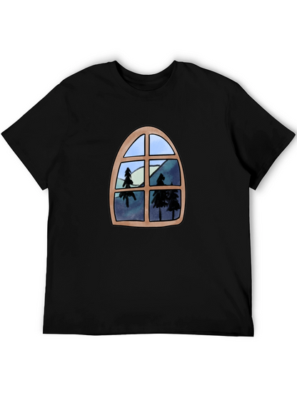 Window View Graphic Tee - Nature Lovers Black T-Shirt