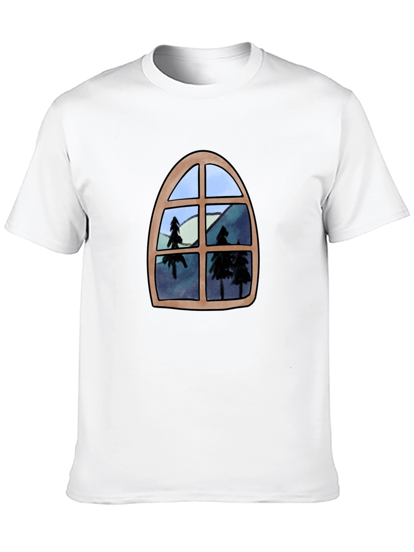 Window View Graphic Tee - Nature Lovers Black T-Shirt