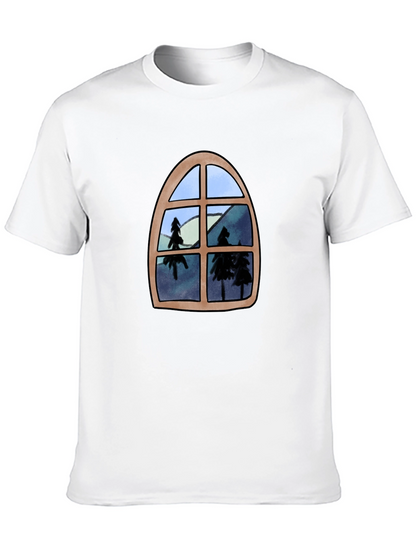Window View Graphic Tee - Nature Lovers Black T-Shirt