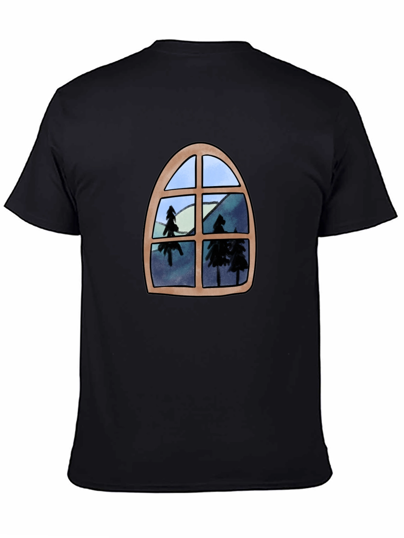 Window View Graphic Tee - Nature Lovers Black T-Shirt