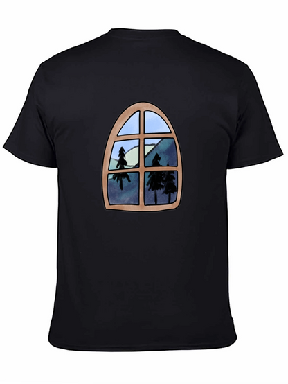 Window View Graphic Tee - Nature Lovers Black T-Shirt