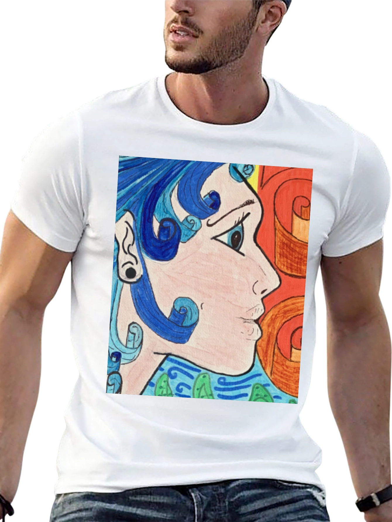 Abstract Art Graphic Tee - Black Unisex Shirt