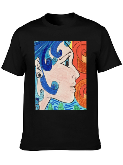 Abstract Art Graphic Tee - Black Unisex Shirt