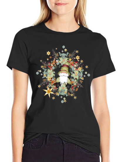 Gnome Christmas Wreath T-Shirt