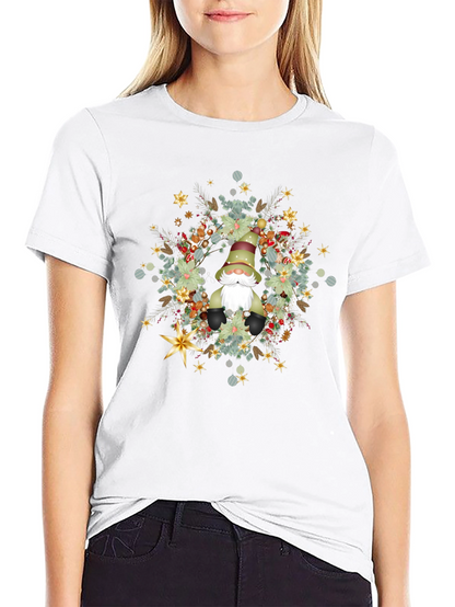 Gnome Christmas Wreath T-Shirt