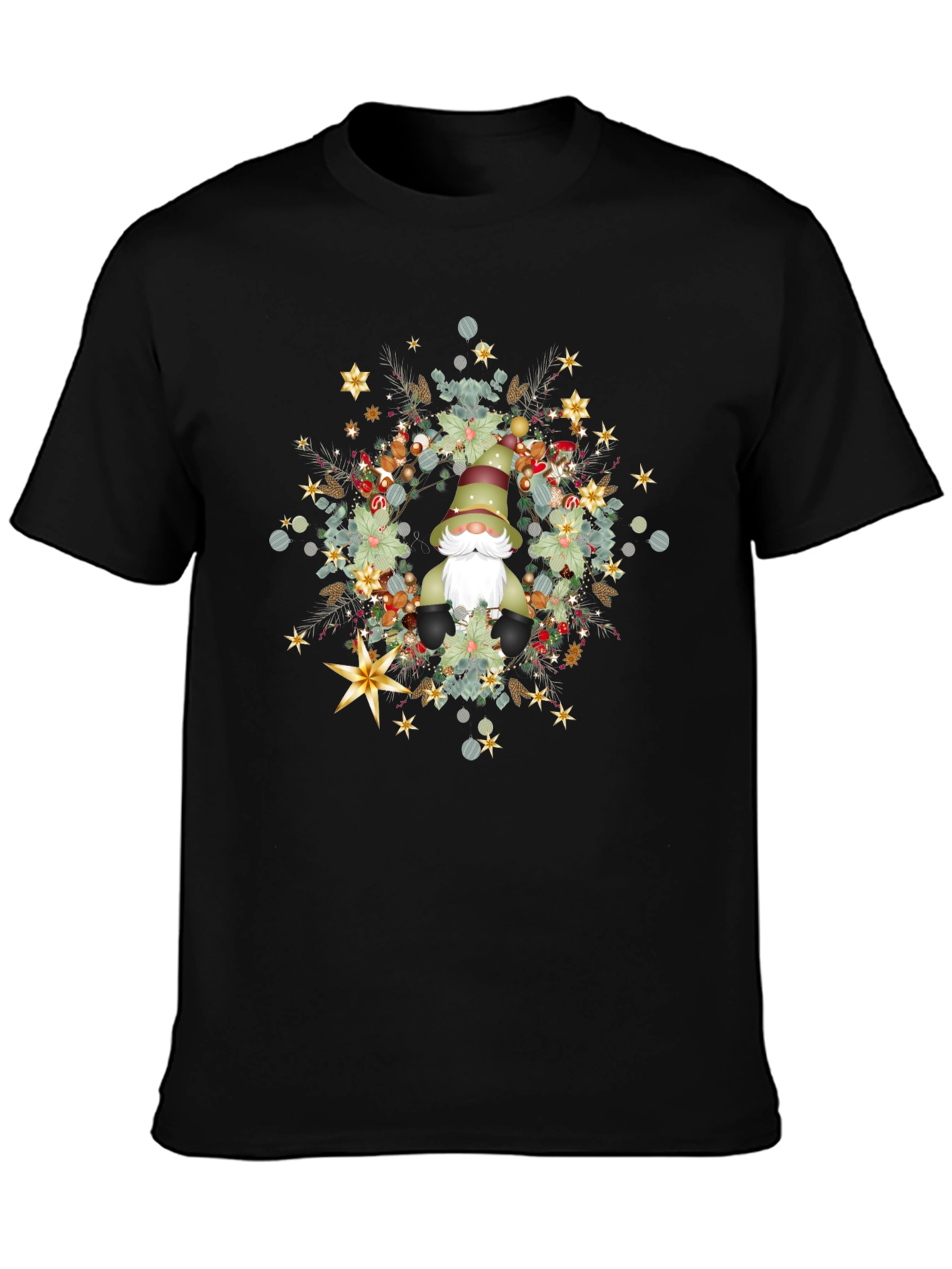Gnome Christmas Wreath T-Shirt