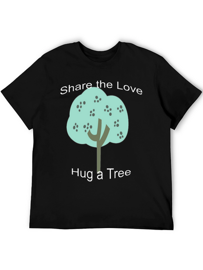 Share the Love Hug a Tree Black Graphic T-Shirt
